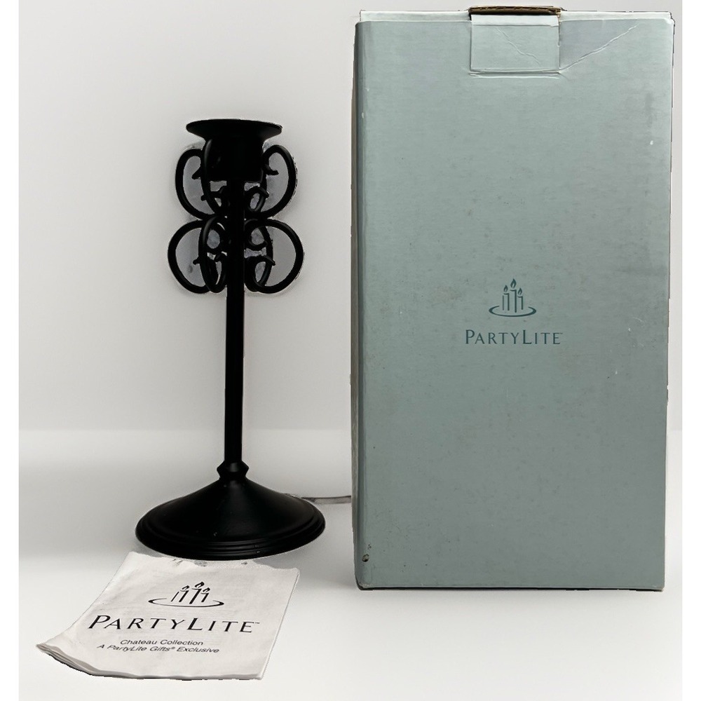 Vintage PartyLite Chateau Taper Candle Holder P8087 W/4 Crystals - NIB - Retired